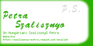 petra szalisznyo business card